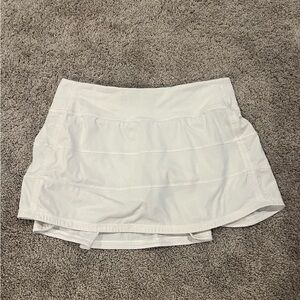 White Lululemon Pace Rival MidRise Skirt